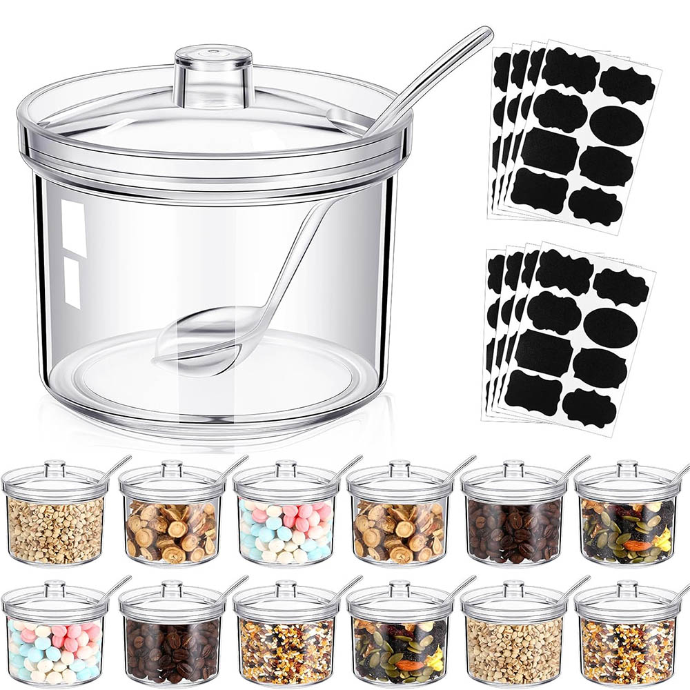 Herbal Tea For Wellness - Acrylic Sugar Containers/Clear Sugar Holder Dispenser
