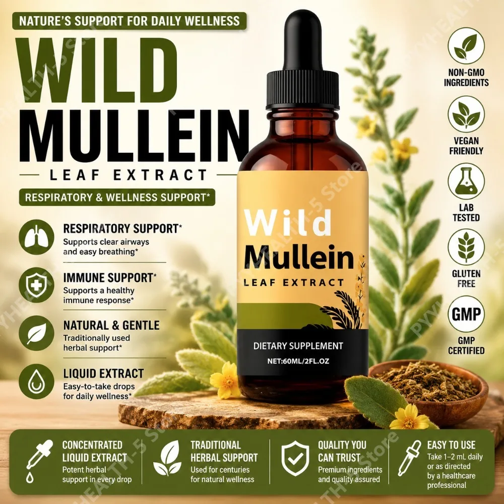 Wild Mullein Leaf Drops with G - Herbal Wellness Liquid ulasan dan harga