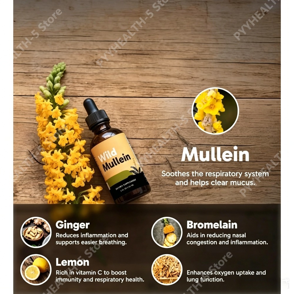 Wild Mullein Leaf Drops with G - Herbal Wellness Liquid ulasan dan harga