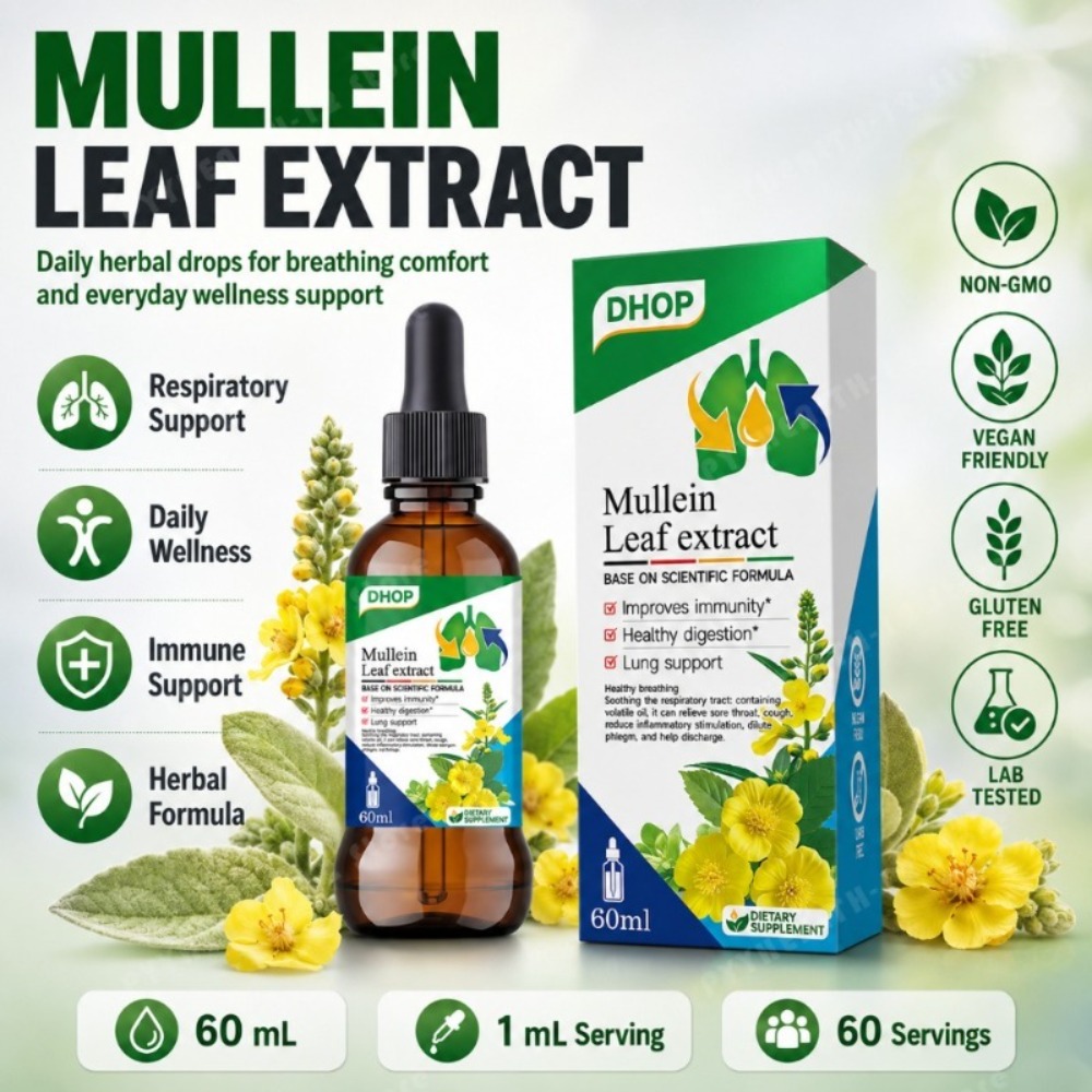 Mullein Leaf Extract Drops 60m - Herbal Wellness Liquid ulasan dan harga