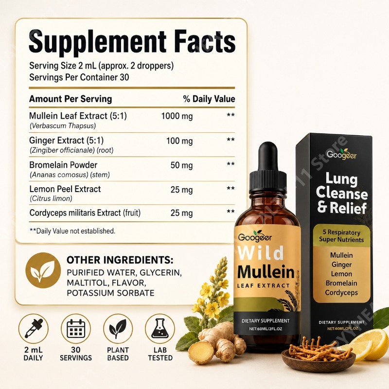 Mullein Liquid Drops Herbal Bl - Herbal Wellness Liquid ulasan dan harga